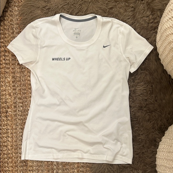 Nike White Dri-FIT Tee with Logo - Picture 1 of 2